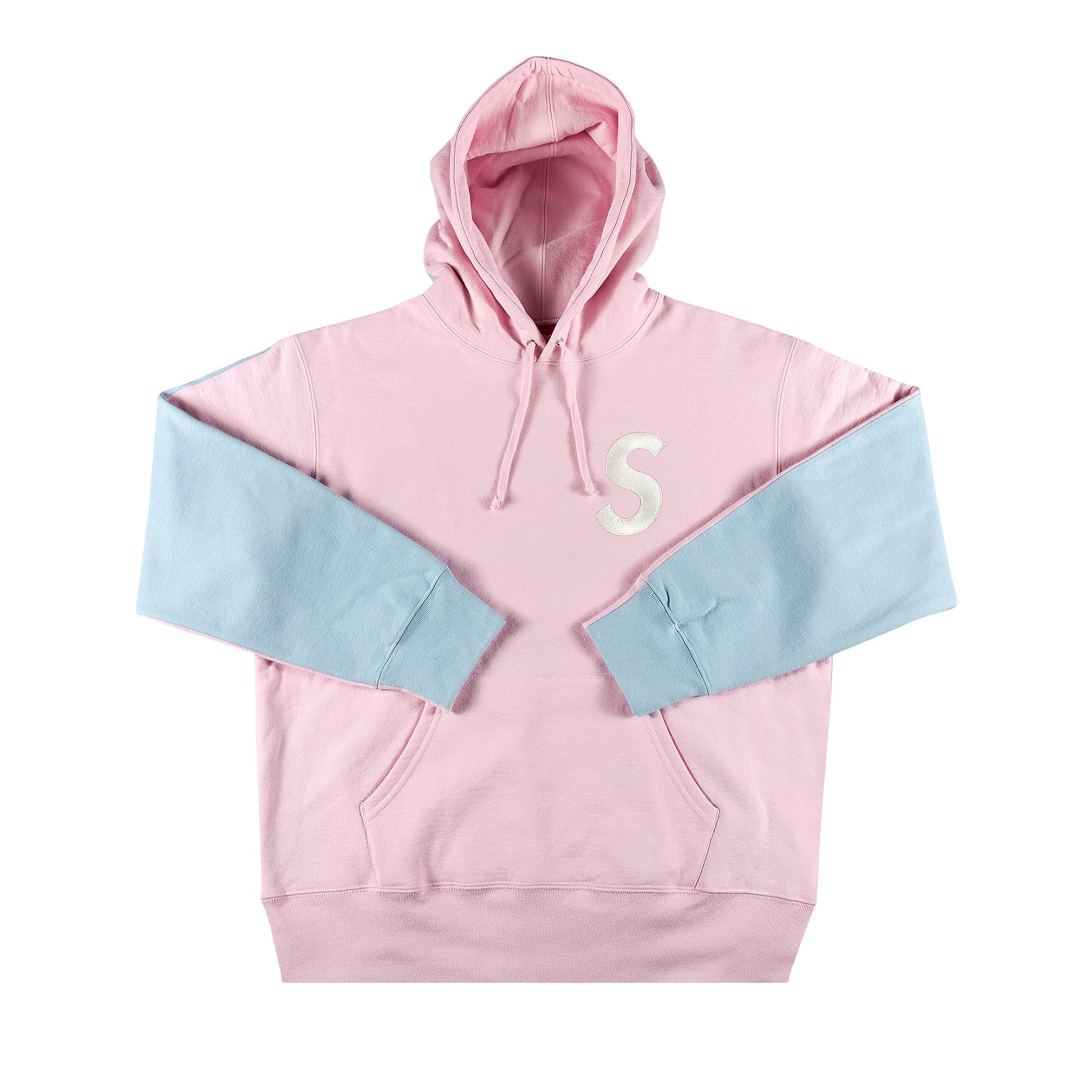 Supreme S Logo Split Hooded Sweatshirt 'Light Pink'