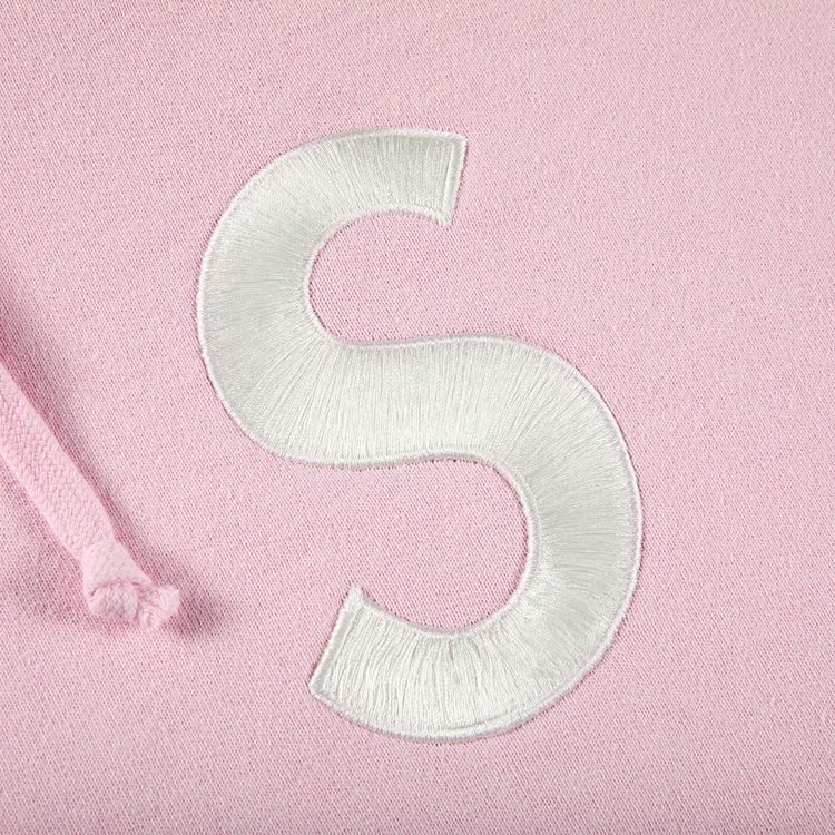 Supreme S Logo Split Hooded Sweatshirt Light Pink