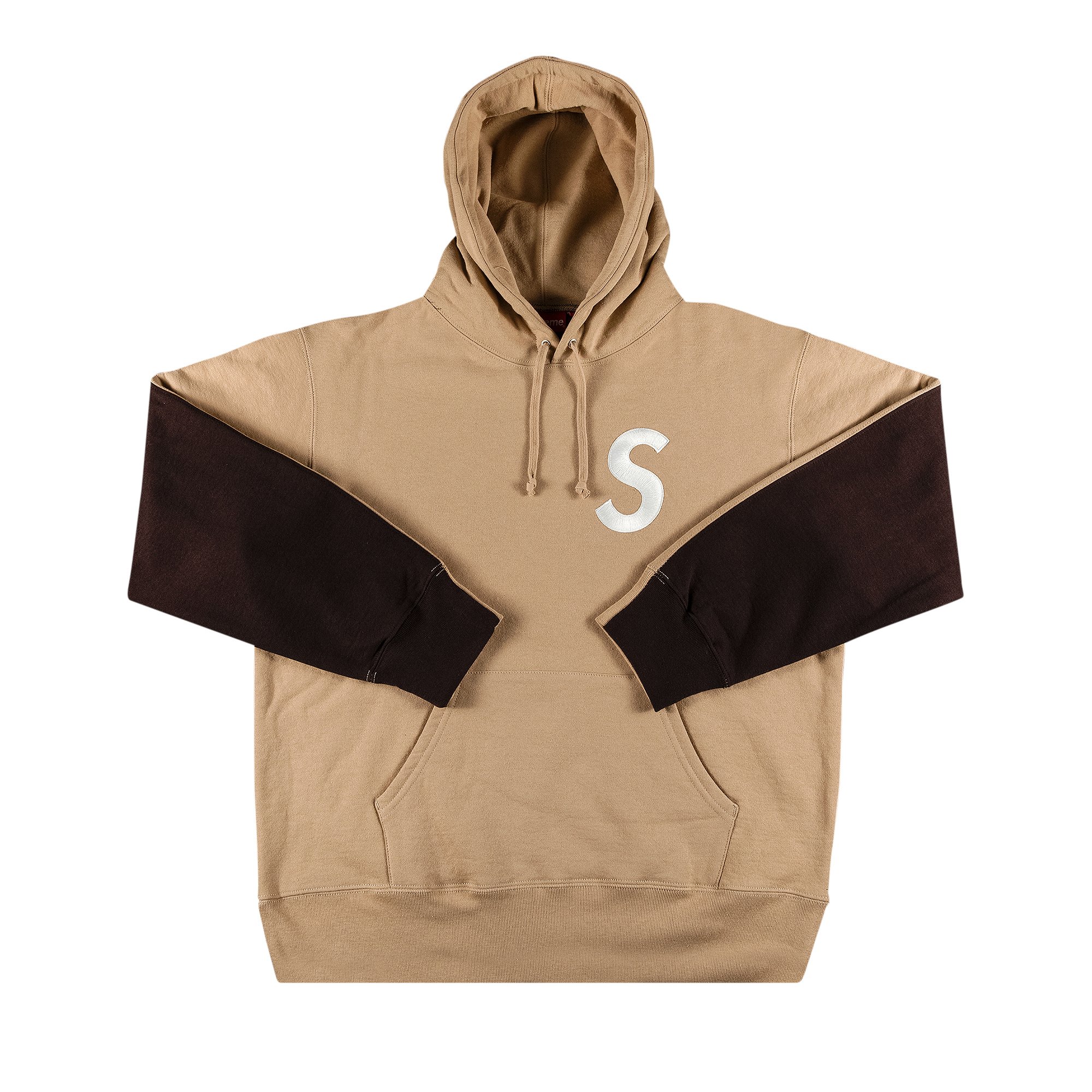 Supreme S Logo Split Hooded Sweatshirt 'Tan'
