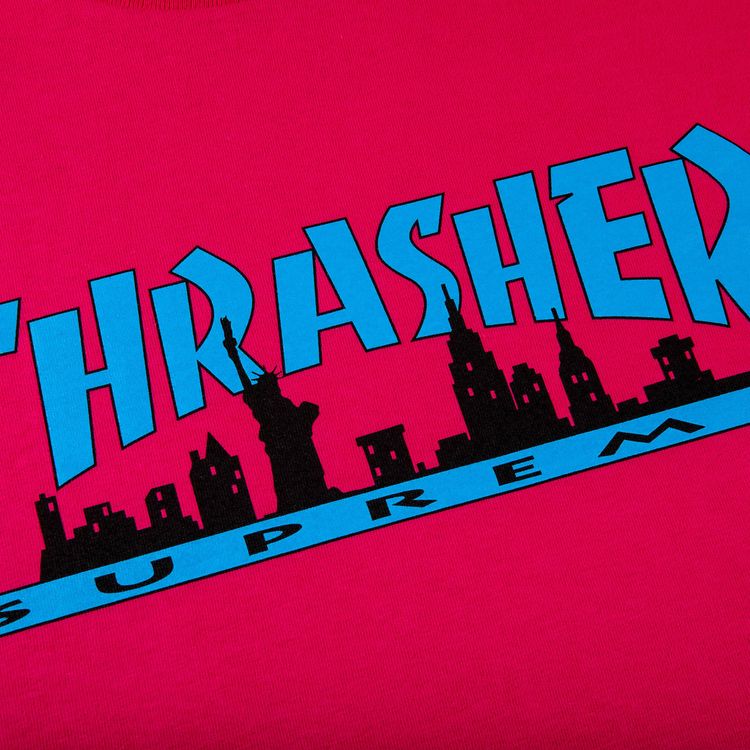 Supreme x Thrasher Skyline Tee Pink