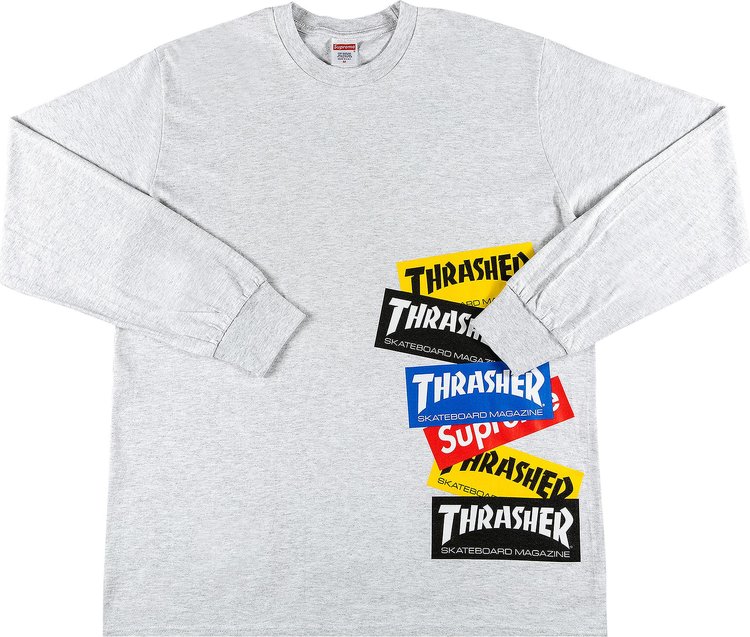 Supreme x Thrasher Multi Logo Zip-Up Hoodie - Grey