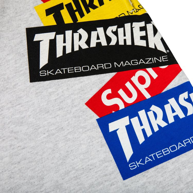 Supreme x Thrasher Multi Logo Sweatshort Ash Grey
