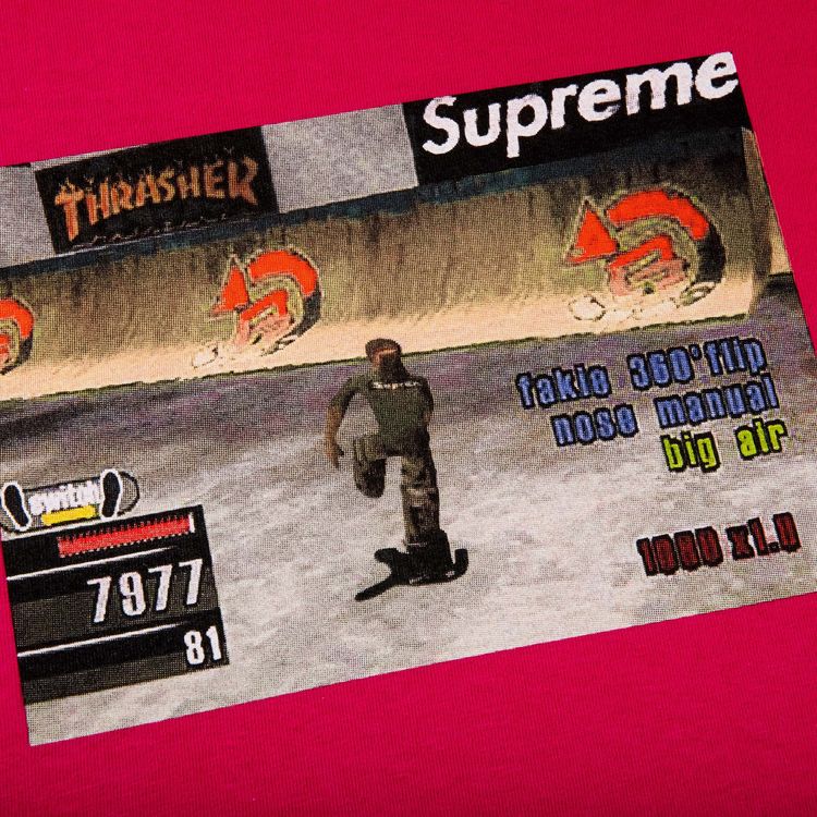 Supreme x Thrasher Game Tee Pink