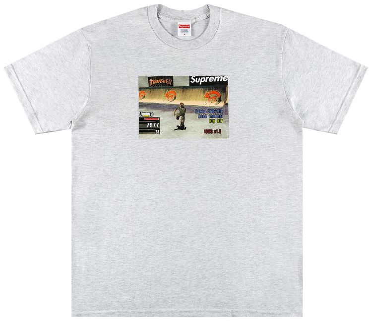 Supreme x Thrasher Game Tee Ash Grey