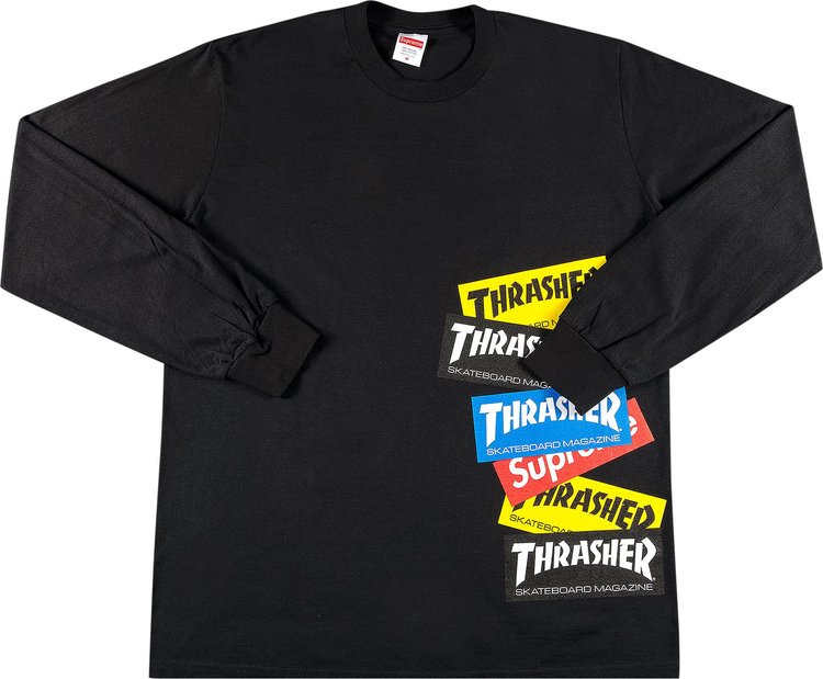 Buy Supreme x Thrasher Multi Logo Long-Sleeve Tee 'Black' - FW21T10 BLACK