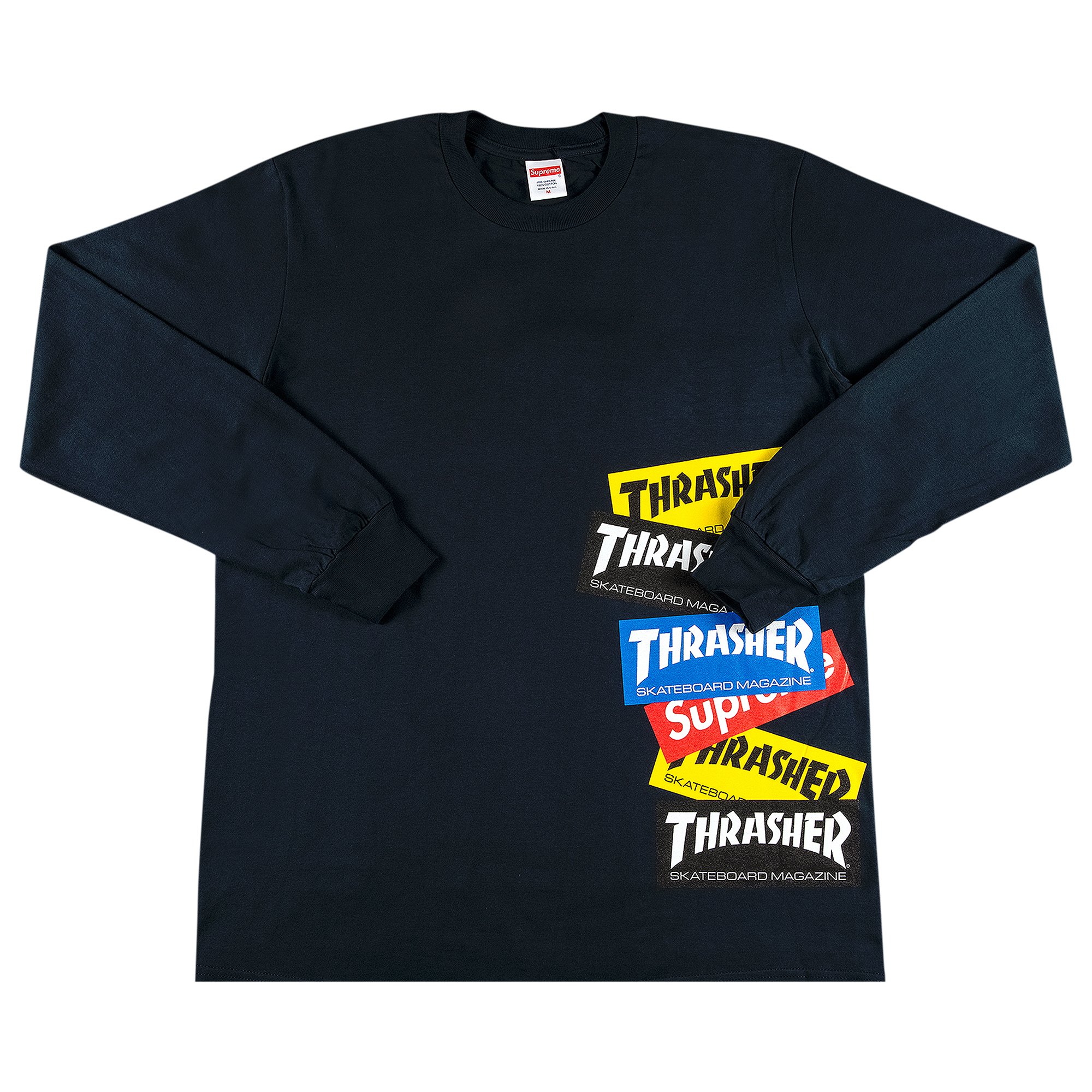 Supreme x Thrasher Multi Logo Long-Sleeve Tee 'Navy'