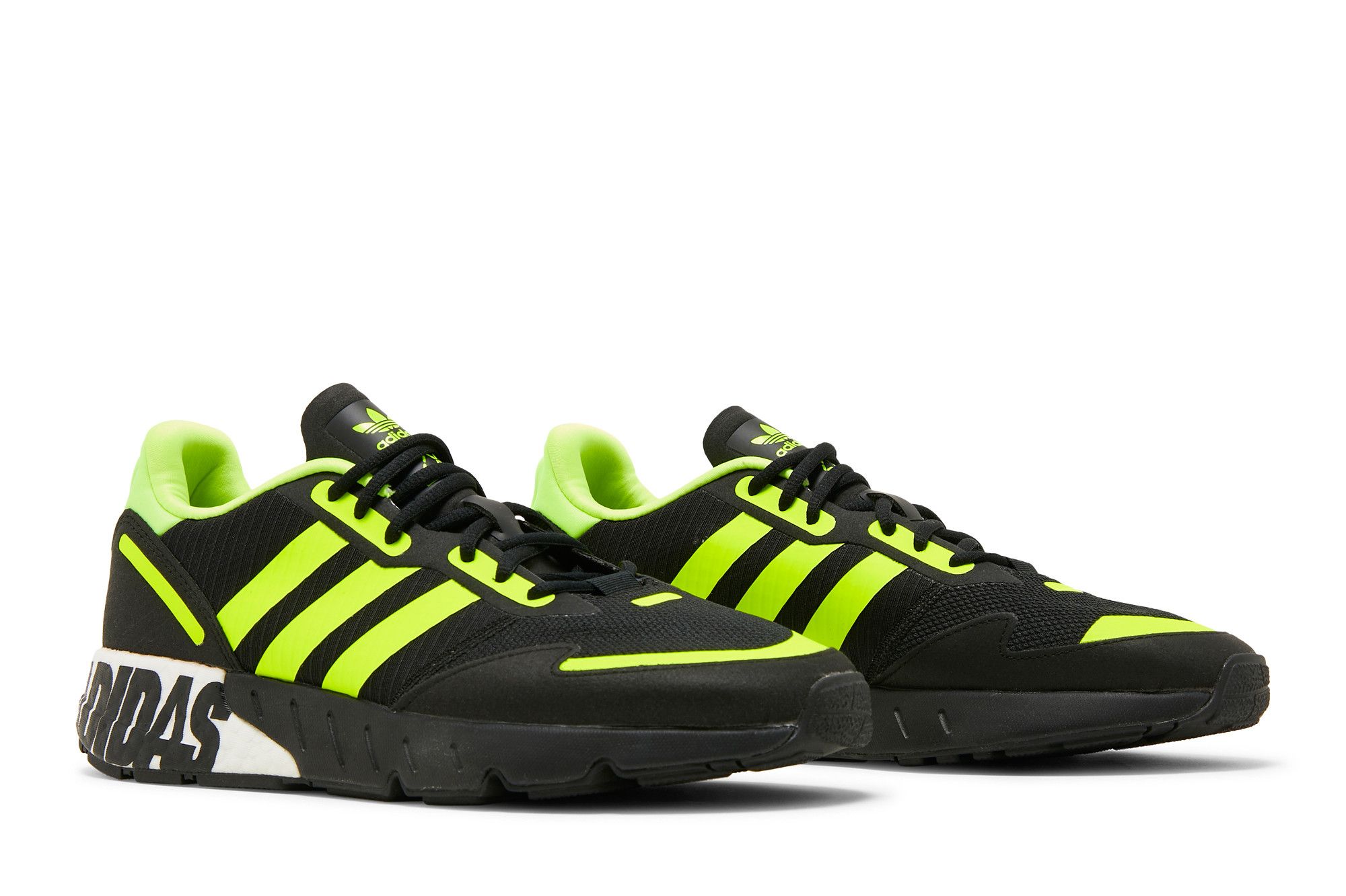 F&K★ Buy Adidas ZX 1K Boost 'Bold Logo Graphic - Black Solar Yellow