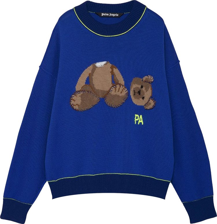 Palm Angels Bear Sweater 'Blue/Brown'