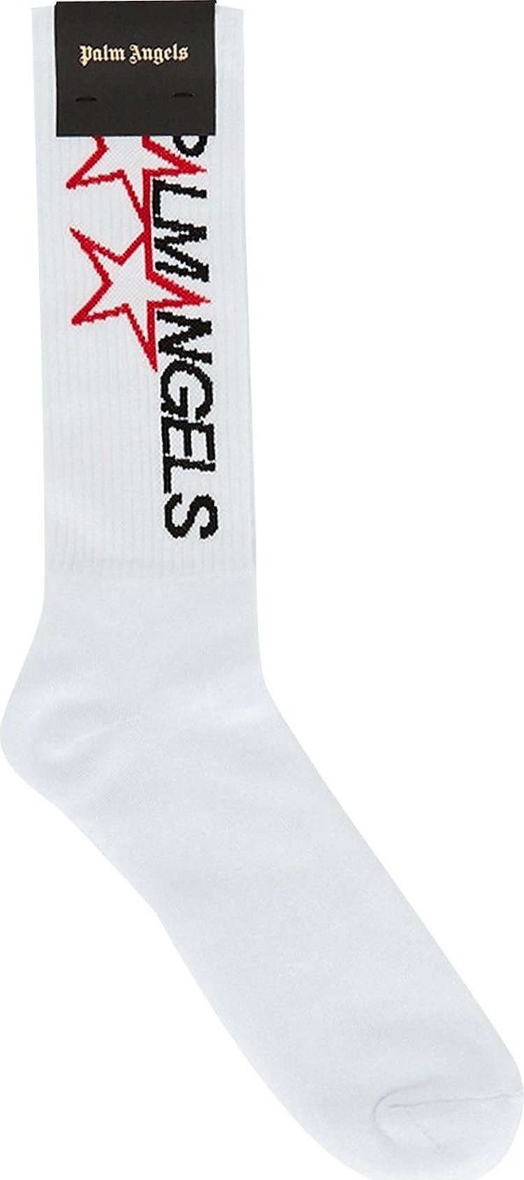 Palm Angels Racing Star Socks 'White'