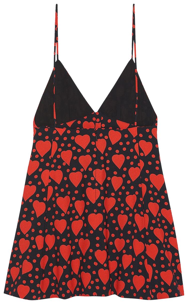 Saint Laurent Love Print Mini Dress NoirVermillon