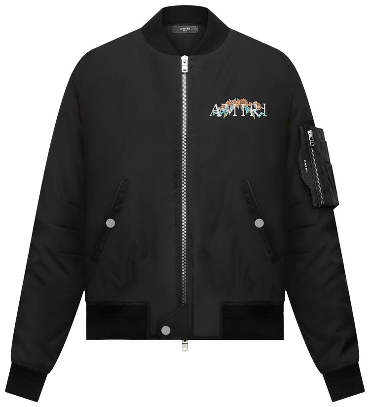 Amiri Cherub Silk Bomber Black
