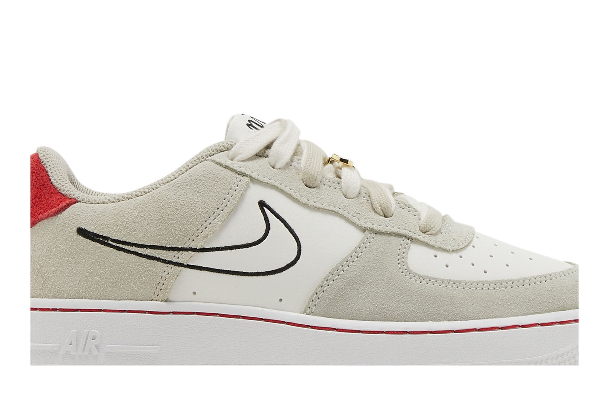 Size 3.5 Air Force 1 LV8 S50 GS 'Light Stone University Red'