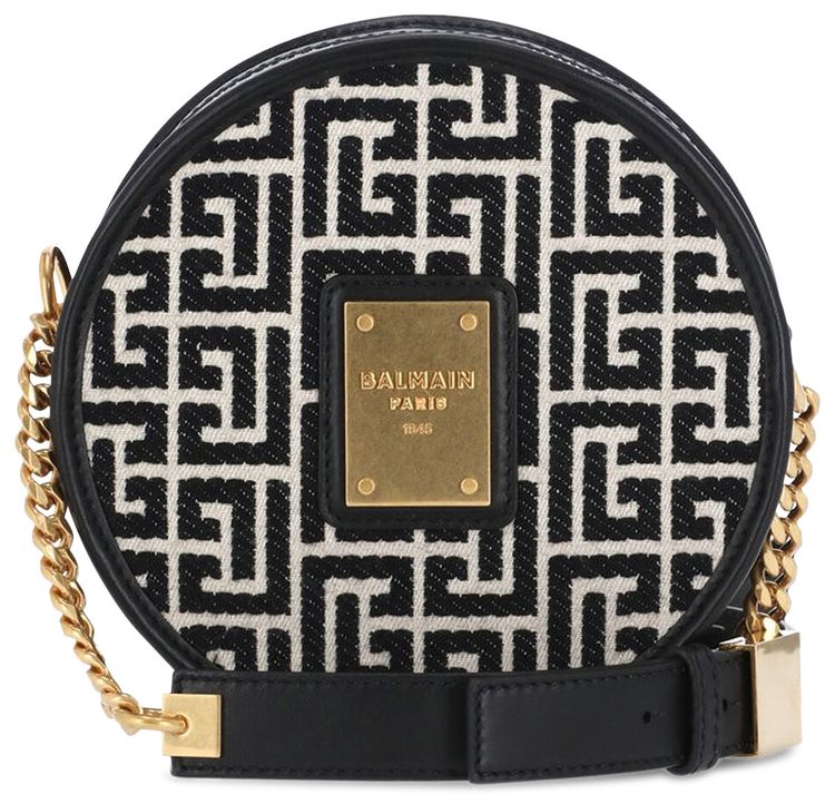 Balmain 1945 Disco Bag Monogram Jacquard Canvas