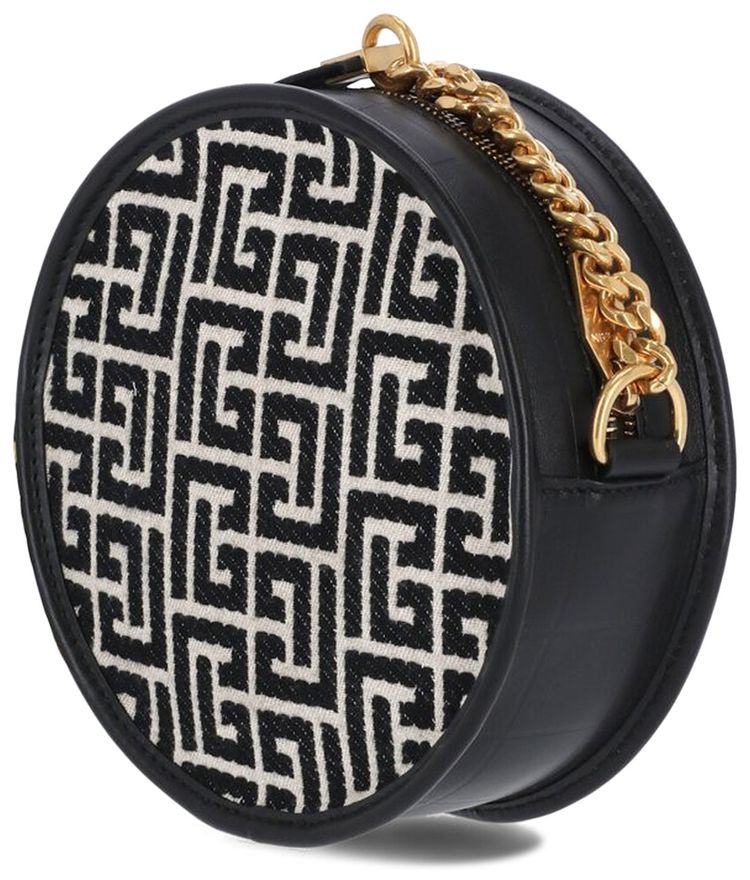 Balmain 1945 Disco Bag Monogram Jacquard Canvas