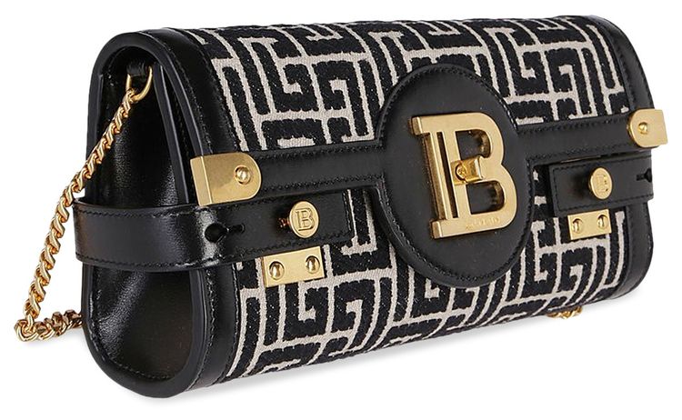 Balmain B Buzz 23 Bag Monogram Jacquard Canvas