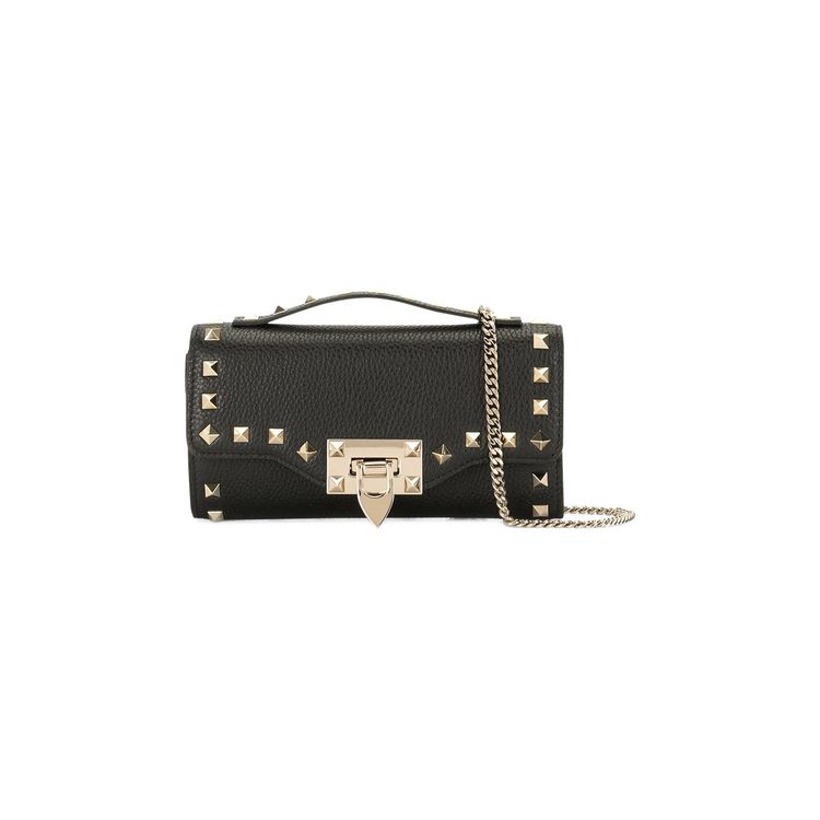 Valentino Rockstud Wallet On Chain Black