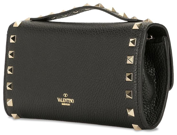 Valentino Rockstud Wallet On Chain Black