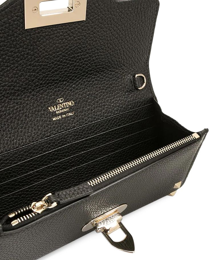 Valentino Rockstud Wallet On Chain Black