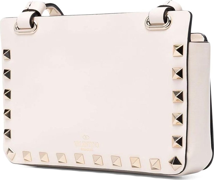 Valentino Smartphone Case in Beige Leather Light Ivory