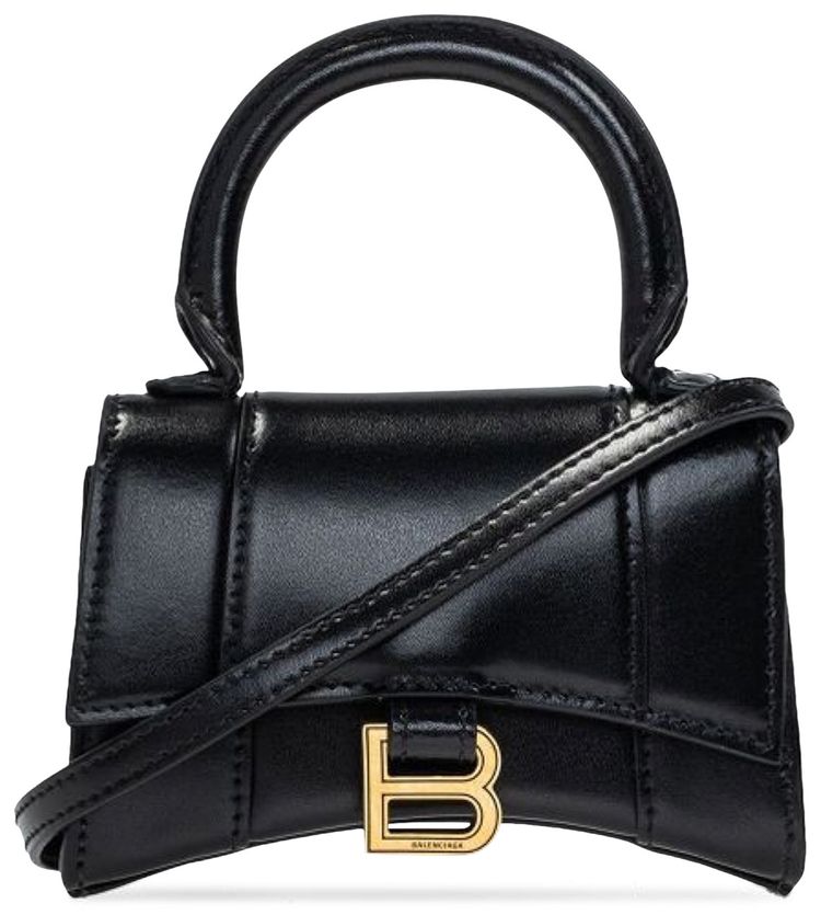 Balenciaga Mini Hourglass Top Handle Bag Black