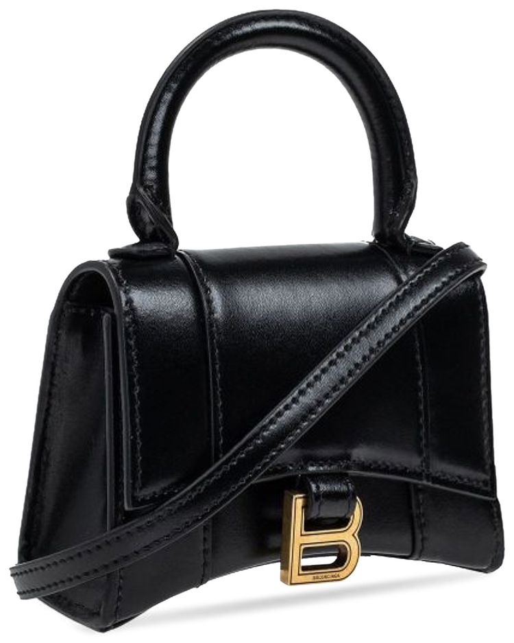 Balenciaga Mini Hourglass Top Handle Bag Black