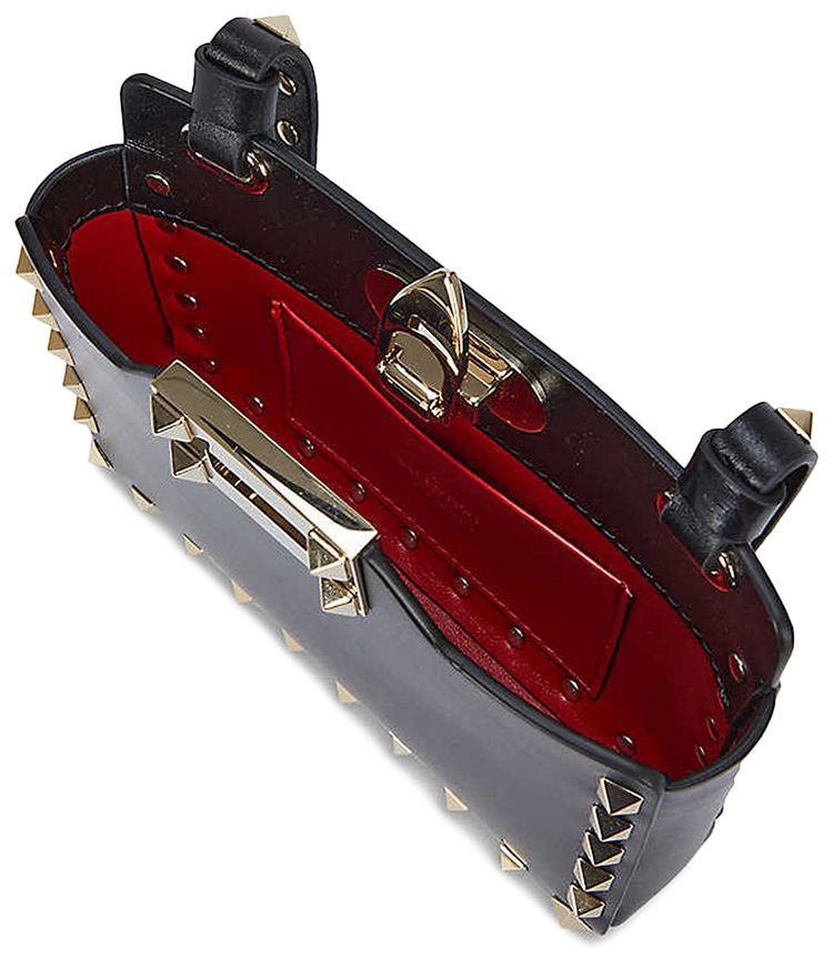 Valentino Rockstud Leather Phone Case Black