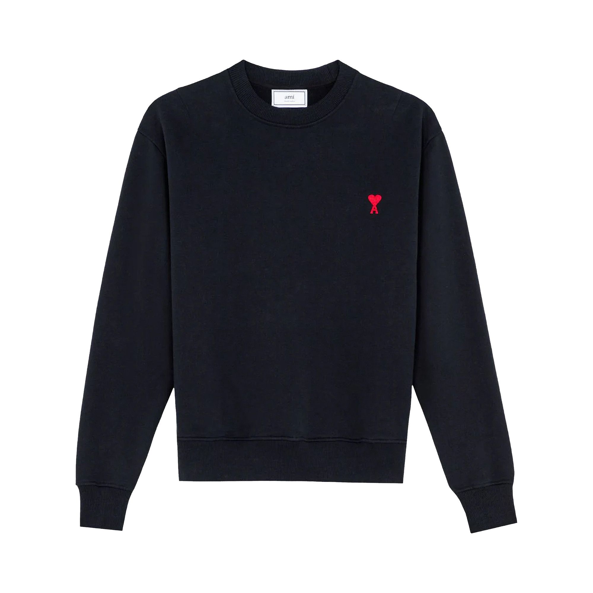 AMI｜ (BFUSW035 730 001) Black Red Ami De Coeur Sweatshirt | AMI PARIS