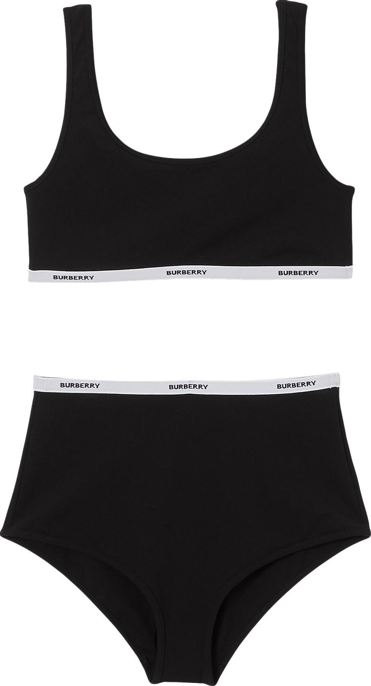 Burberry Logo Tape Bio-Based Stretch Nylon Bikini 'Black'