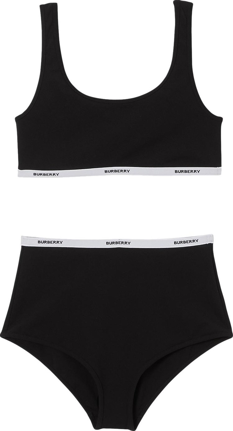 Burberry Logo Tape Bio Based Stretch Nylon Bikini Black