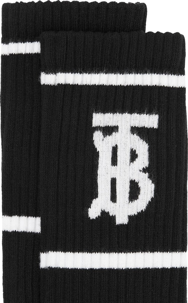 Burberry Monogram Motif Intarsia Socks Black