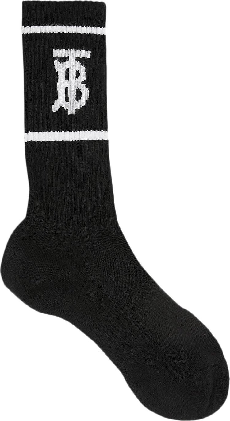 Burberry Monogram Motif Intarsia Socks 'Black'