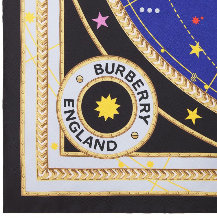 Burberry Constellation Print Silk Square Scarf Multicolor