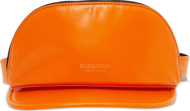 Burberry Rubberised Cotton Visor With Detachable Zip Pocket 'Orange'