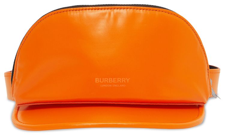Burberry Rubberised Cotton Visor With Detachable Zip Pocket Orange