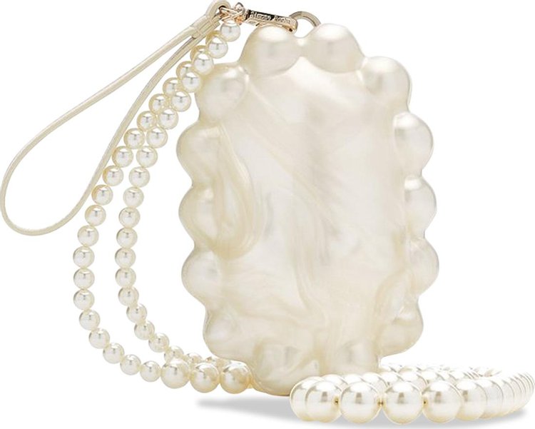 Simone Rocha Micro Perspex Pearl Daisy Bag With Pearl Bead Strap Pearl