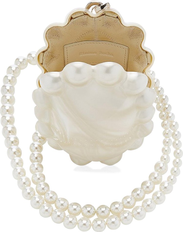 Simone Rocha Micro Perspex Pearl Daisy Bag With Pearl Bead Strap Pearl