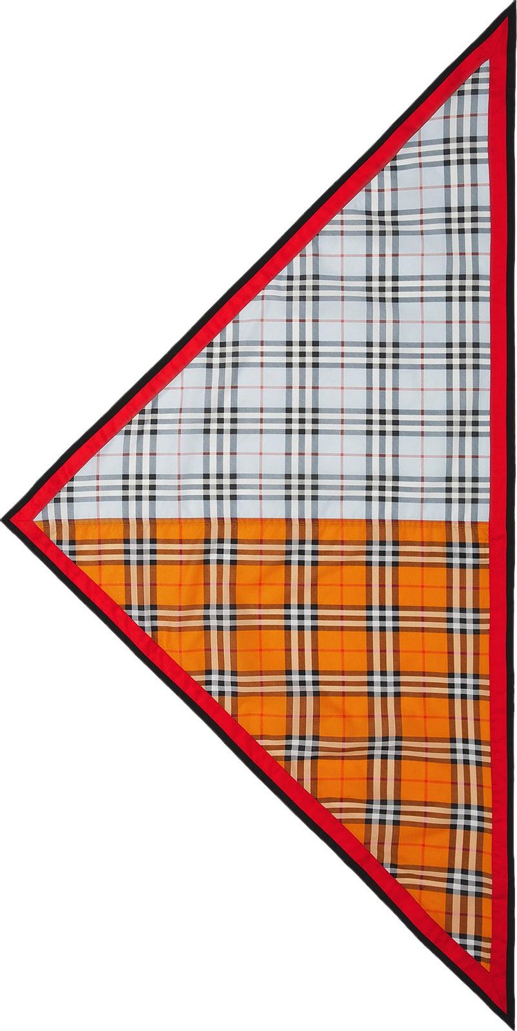 Burberry Contrast Vintage Check Cotton Bandana Orange