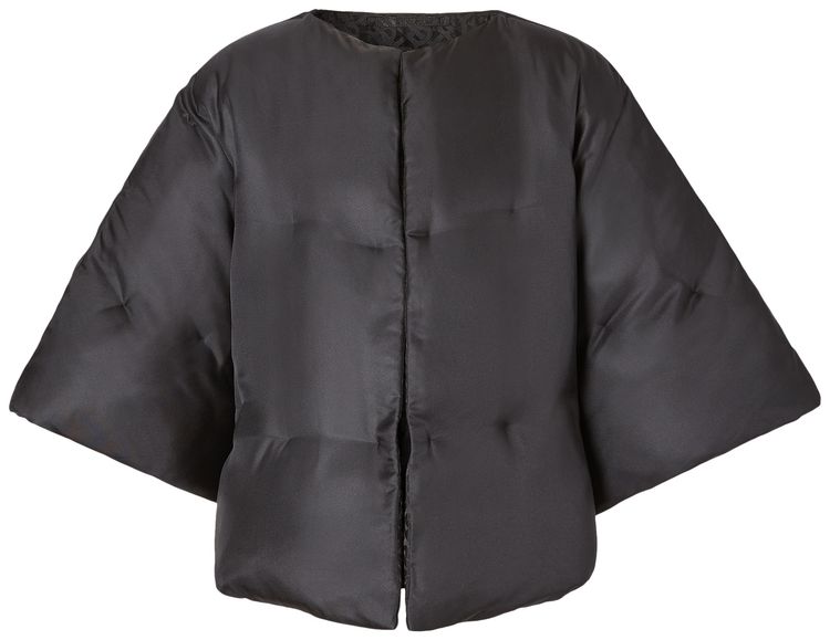 Burberry Silk Twill Puffer Cape Black