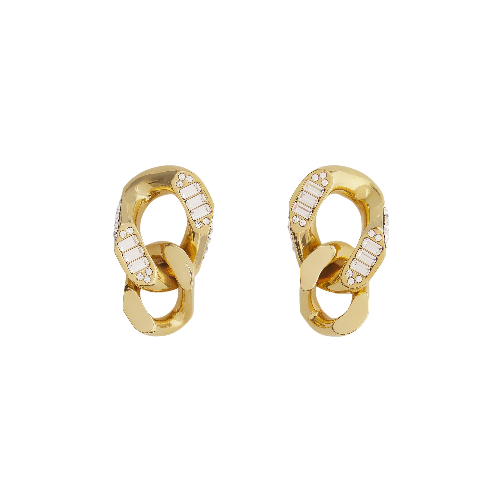 Buy Burberry Crystal Detail Gold-Plated Chain-Link Earrings 'Gold