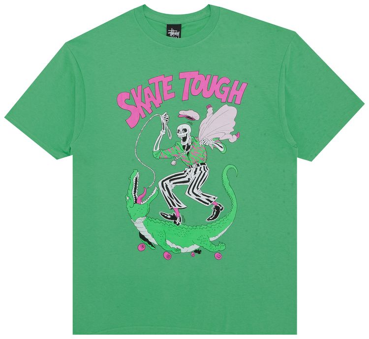 Stussy Skate Skeleton Tee Green