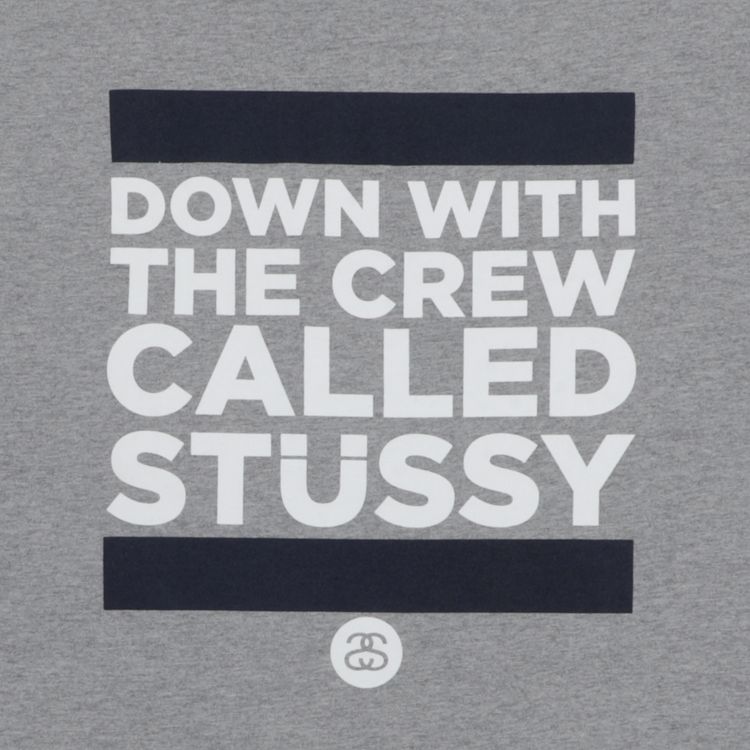Stussy Down With The Crew Tee Grey Heather