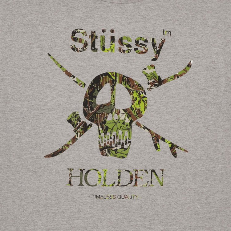 Stussy Camo Snow Skull Tee Grey