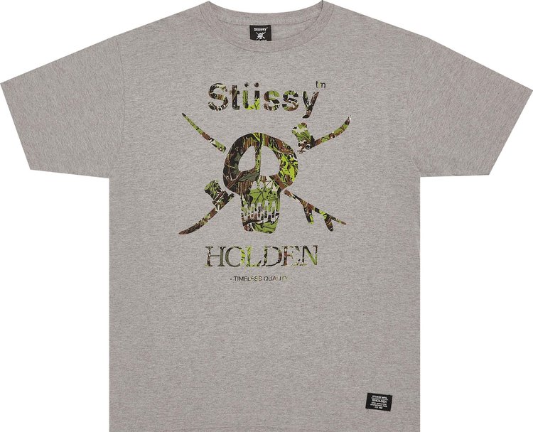 Stussy Camo Snow Skull Tee Grey