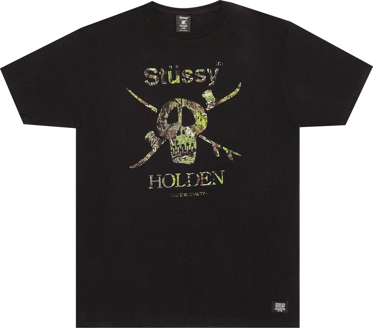 Stussy Camo Snow Skull Tee Black