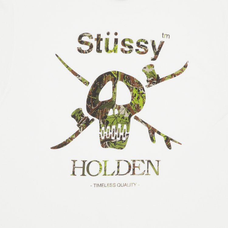 Stussy Camo Snow Skull Tee White