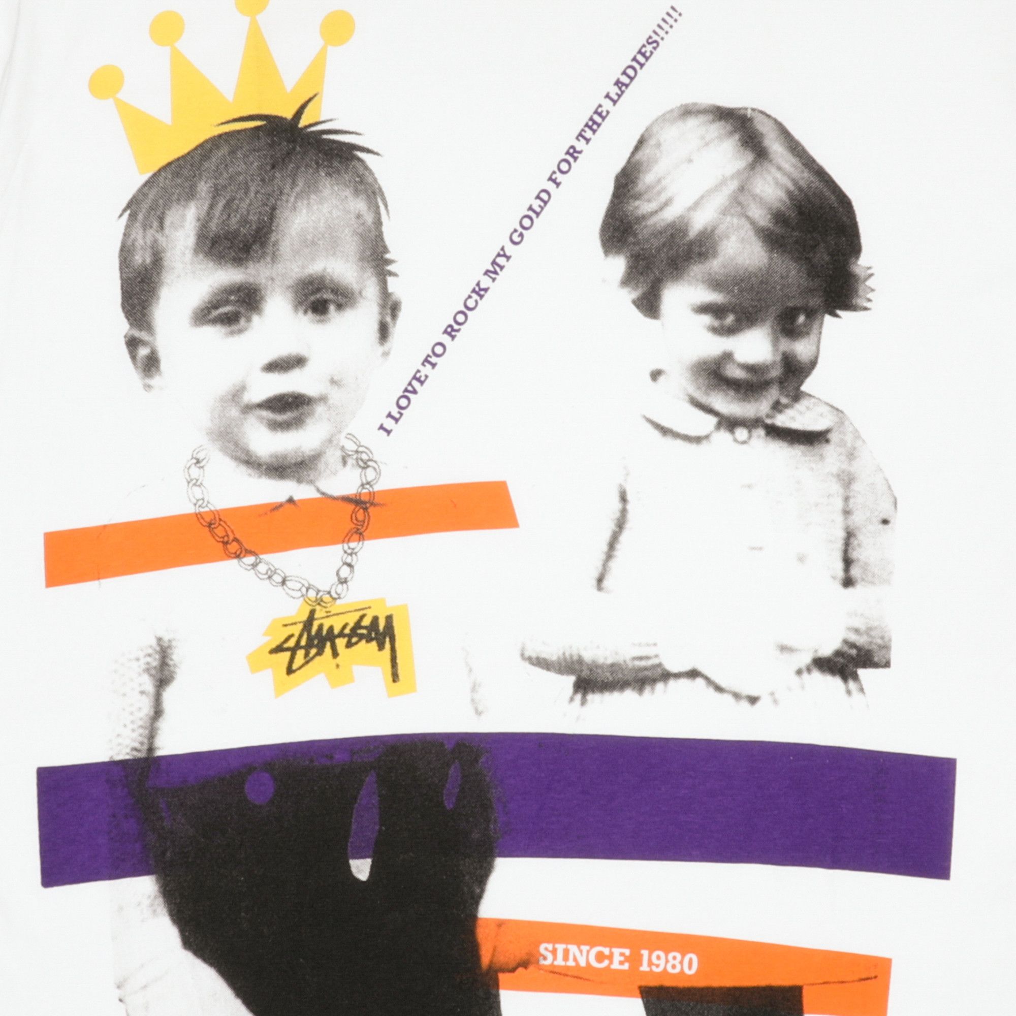 Buy Stussy Rockin Gold Tee 'White/Purple' - 1903165 WHIT | GOAT AU