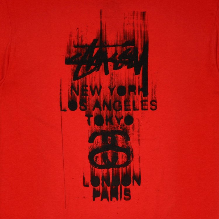 Stussy World Tour Paint Tee Bright Red