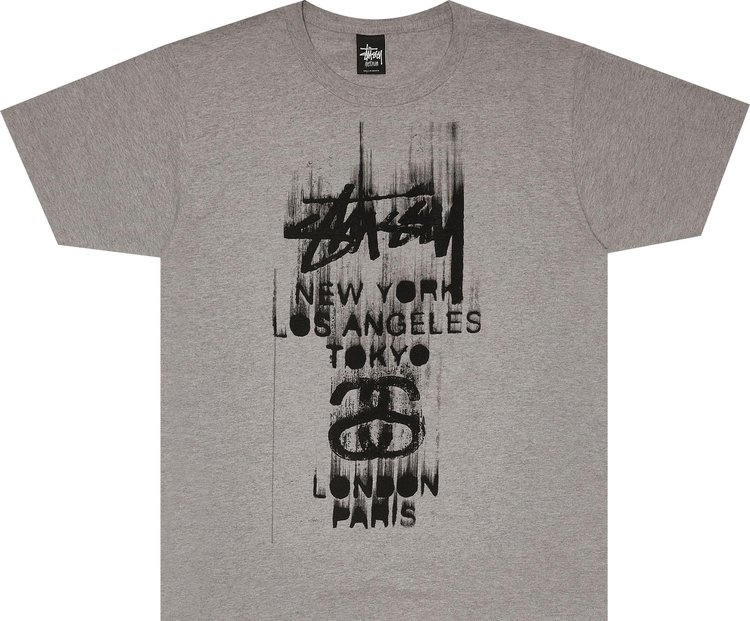 New Vintage Stussy World Tribe Tee T-Shirt Tour Grey Gray Size Medium M