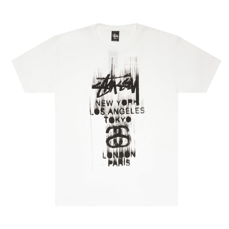 Stussy World Tour Paint Tee White