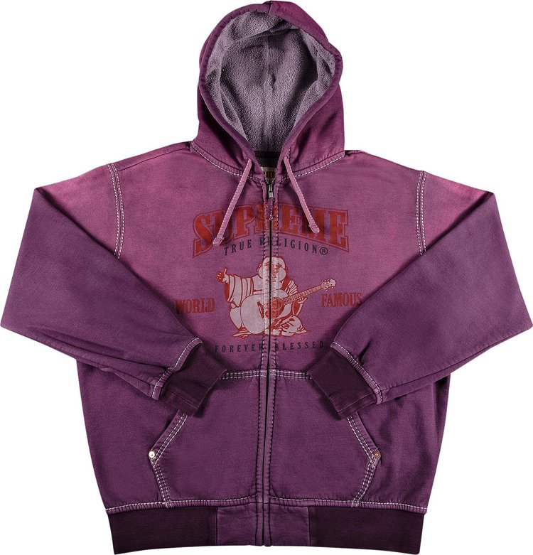 Buy Supreme x True Religion Zip Up Hooded Sweatshirt 'Purple ...